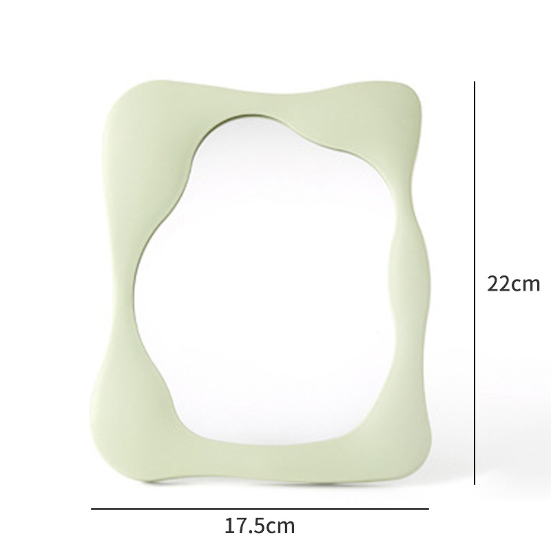 Espejo de maquillaje de escritorio ins Espejo de princesa espejo de dormitorio de estudiantes espejo plano con soporte irregular espejo portátil simple