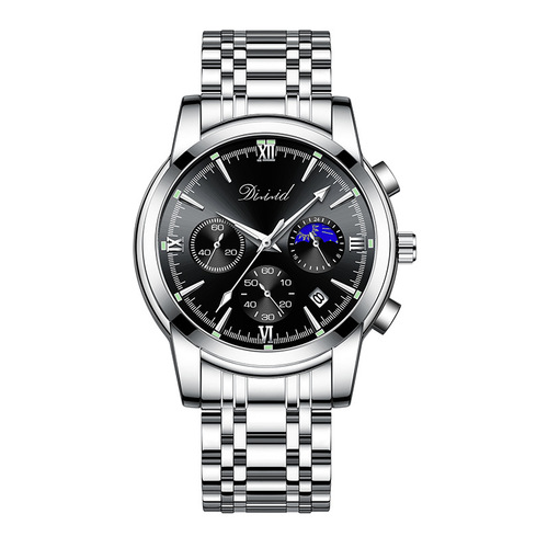 Dize Watch Men's Wholesale Luminous Waterproof Steel Strap Quartz Watch Multifunction Men's Watch