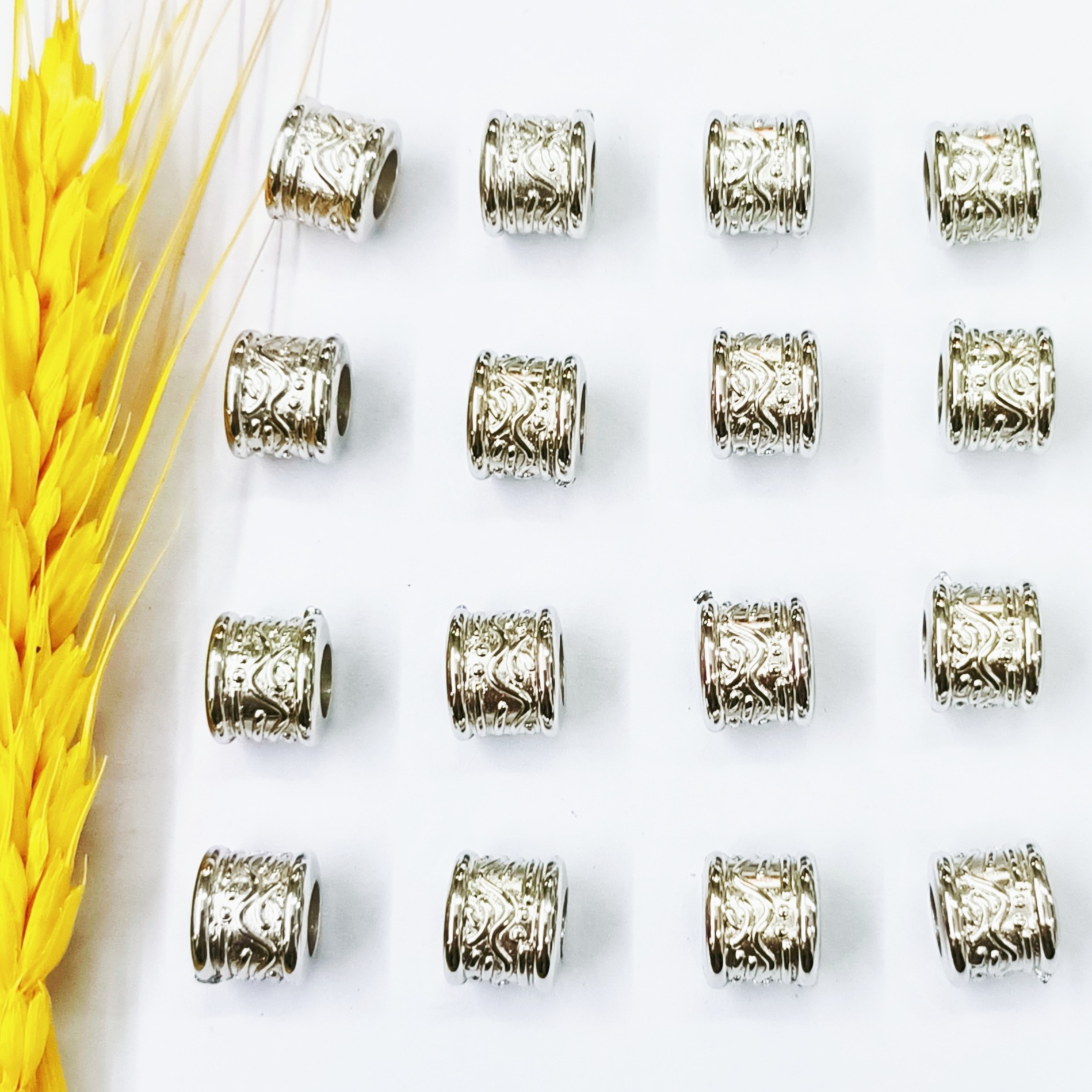 潘家多拉CCB大孔桶珠管珠隔珠手工DIY串珠手链配件白K kc uv珠750详情1