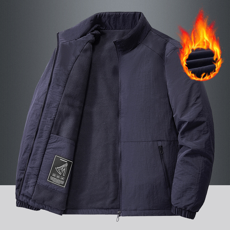TikTok Live Broadcast Explosions fleece-lined Cotton Men's Jacket Outdoor Sports Loose Collar Casual Middle-aged Jacket TikTok Live Broadcast Explosions fleece-lined Cotton Men's Jacket Outdoor Sports Loose Collar Casual Middle-aged Jacket