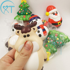 Cross-border Santa Claus slow rebound plush figure foam ball Christmas snowman reindeer stress relief toy