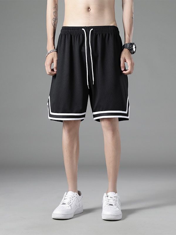 Pantalones cortos deportivos de baloncesto para hombres sueltos de verano de secado rápido de malla americana Ice Silk Beach fitness pantalones cortos para hombres y mujeres