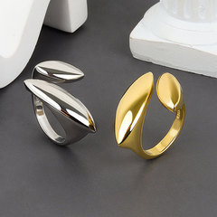 European and American minimalist irregular ring for women INS cold style design geometric special shape high-end open ring