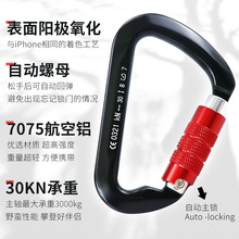 航空铝制D型登山扣 快挂D型 主锁攀岩装备安全锁扣高空作业安全扣