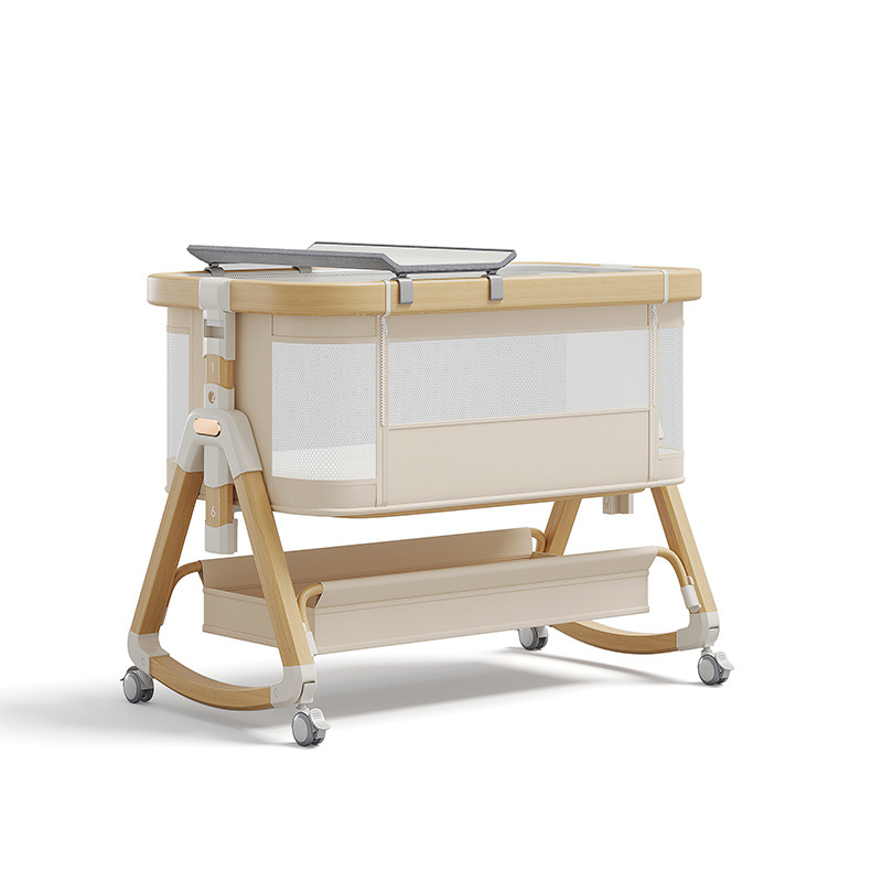 Cama de aleación de aluminio móvil portátil cuna cama plegable multifuncional bb cama recién nacida cama de empalme