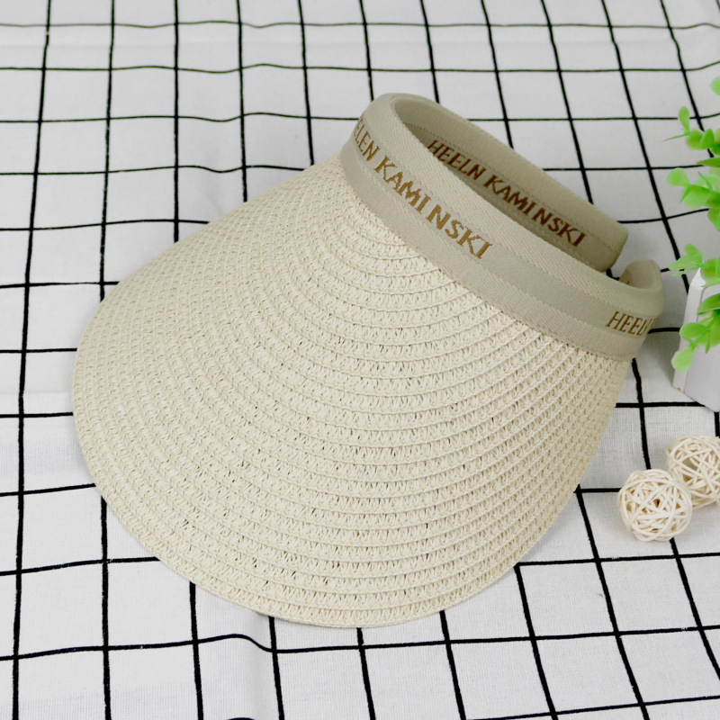 (2개) 여름용 태양 모자, 라피아 빈 탑 모자, 머리띠, 태양 모자, 여행 시 얼굴을 가리는 여성용 패셔너블하고 다재다능한 사이클링 태양 모자