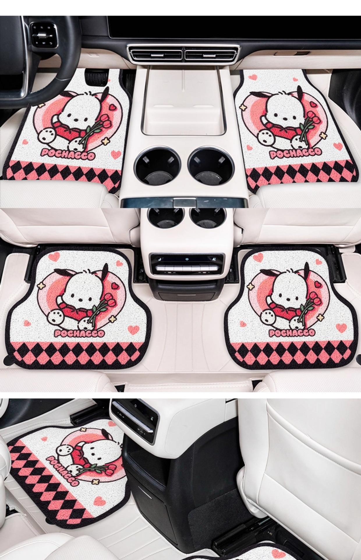Car Floor Mats, Cute Cartoon Floor Mats, Stain-Resistant, Easy to Clean, Non-Slip, Universal Car Decoration Supplies