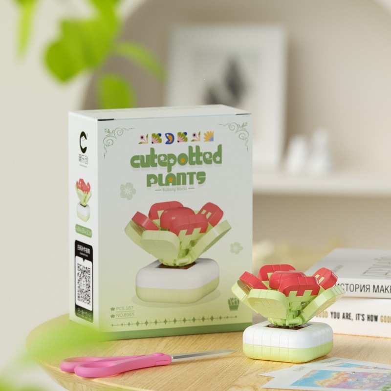 Chao Le Chuang 7345 - 7348 flores interestelares arco iris ramo de flores ensamblaje bloques de construcción juguetes para niños niñas rompecabezas adornos