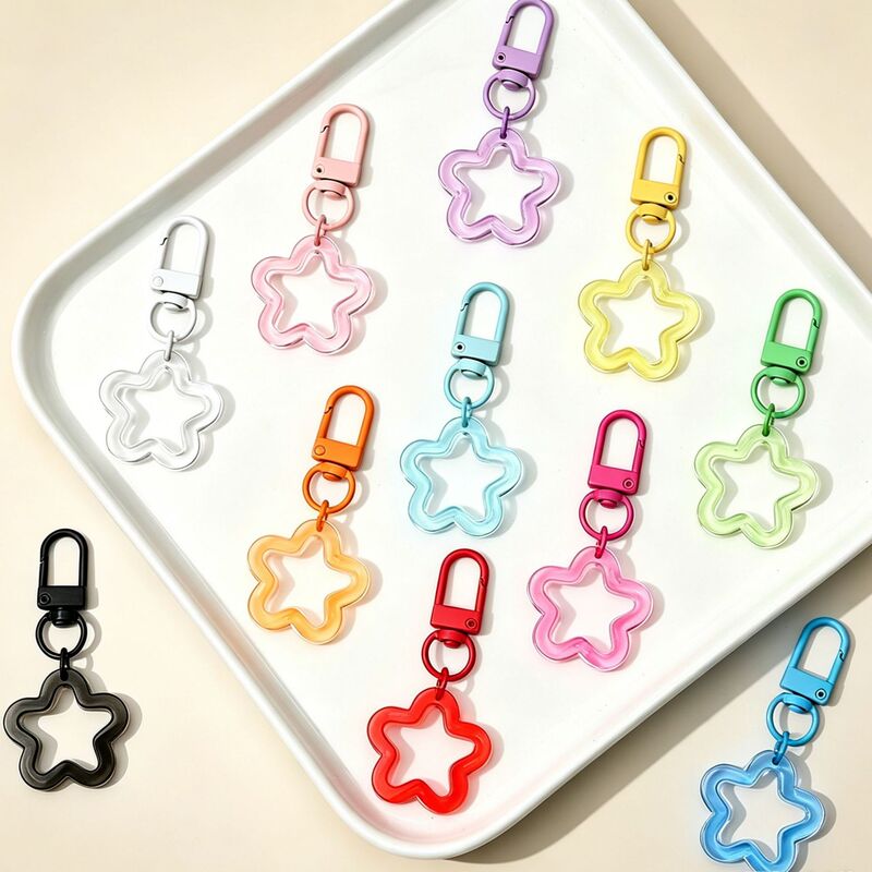 Acrylic Colorful Transparent Five-Pointed Star Door Hanger Macaron Bead DIY Accessory Cartoon Toy Hanger