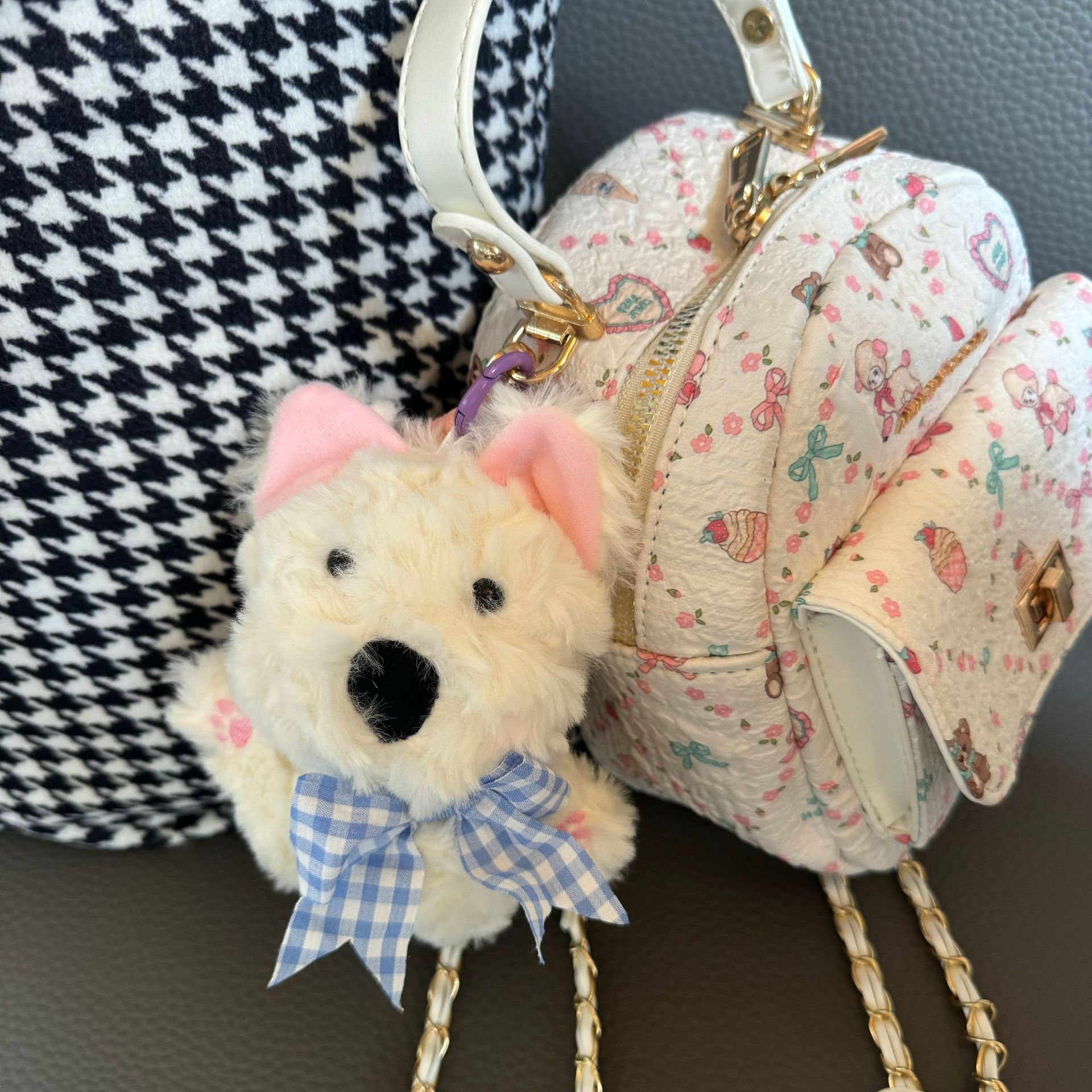 Nuevo West Highland colgante muñeca garabateado cachorro lindo muñeca mochila colgante creativo regalos para niños al por mayor image 9