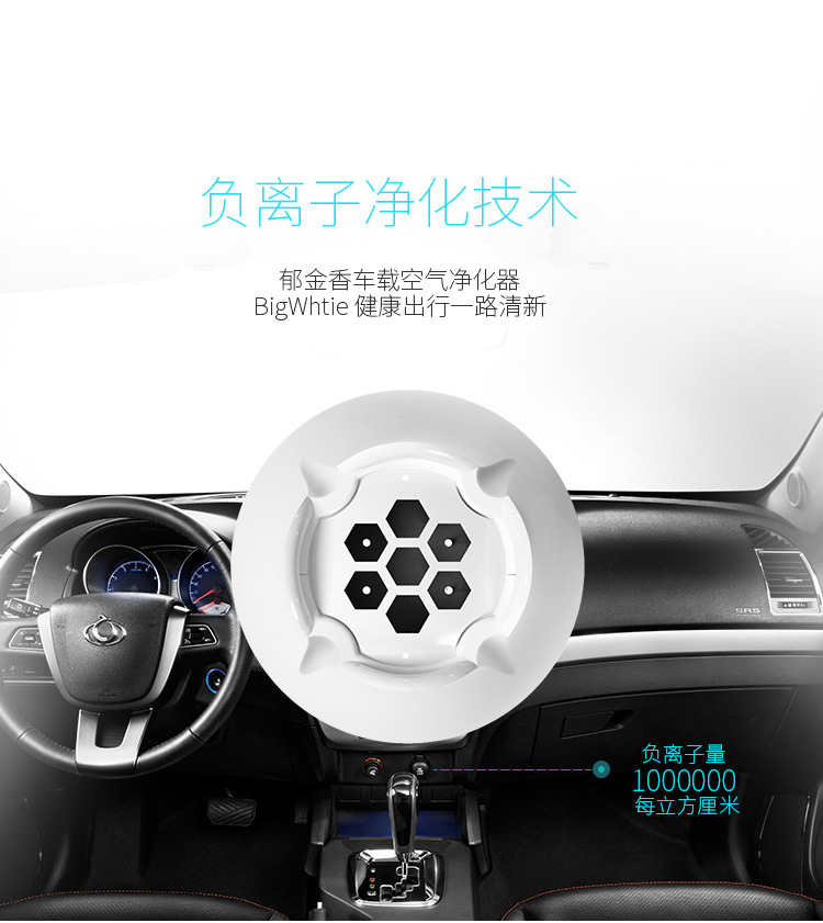 ZEILO cross-border high-end intelligent negative ion car air purifier atmosphere lamp to remove smoke and dust sterilization to remove smell