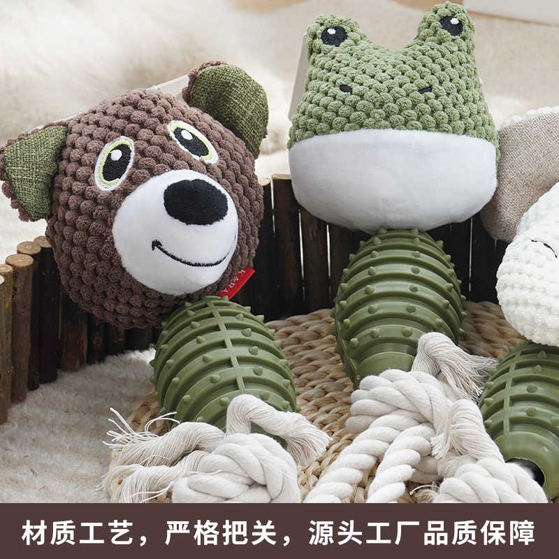 Juguetes para perros TPR cuerda de algodón mordiendo dientes resistentes al desgaste Juguetes para perros Entrenamiento para aliviar el aburrimiento Suministros interactivos para mascotas al por mayor