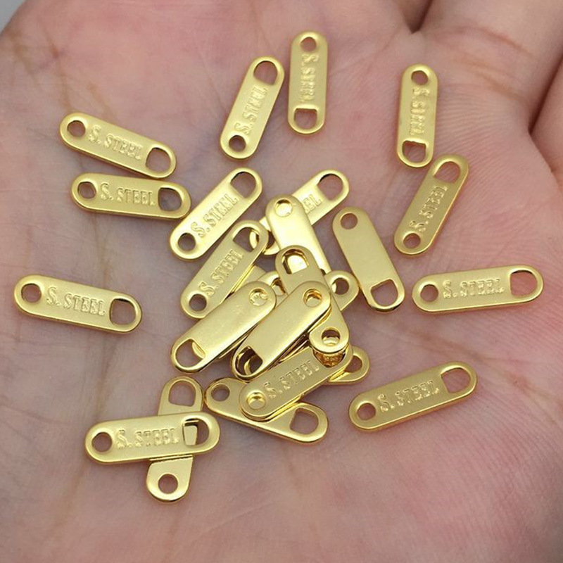 100 PCS/Package 3.6*11mm Stainless Steel 18K Gold Plated Solid Color Polished Tail Plate Accessories display picture 7