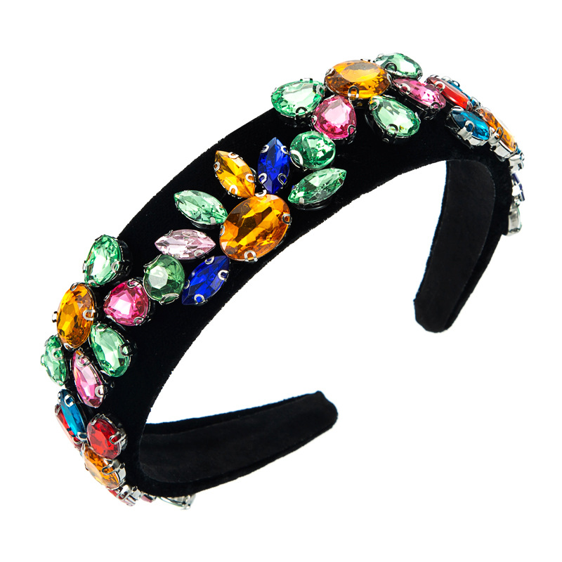 Retro Baroque Geometric Acrylic Headband Rhinestone Hair Accessories display picture 7