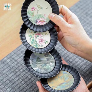 Creative Quick-drying Absorbent Coaster Household High-end Insulated Cup Holder Chinese Style Retro Kung Fu Tea Set Tea Ceremony Accessories Tea Holder