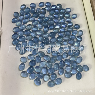 Natural aquamarine egg-shaped ring surface egg surface bare stone semi-finished products can be matched with DIY inlay manufacturers in stock wholesale