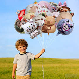 摆摊布布娃娃气球升空卡通气球夹片汽球发光娃娃夜市摆摊飘空气球
