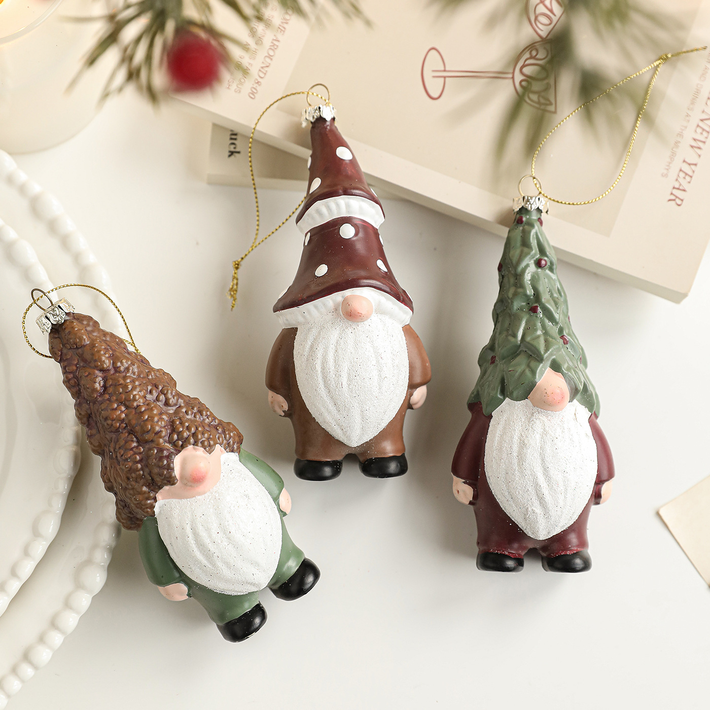 Nuevo plástico transfronterizo Papá Noel limpiador árbol de Navidad colgante decoración decorativa decoración de mesa decoración de vacaciones