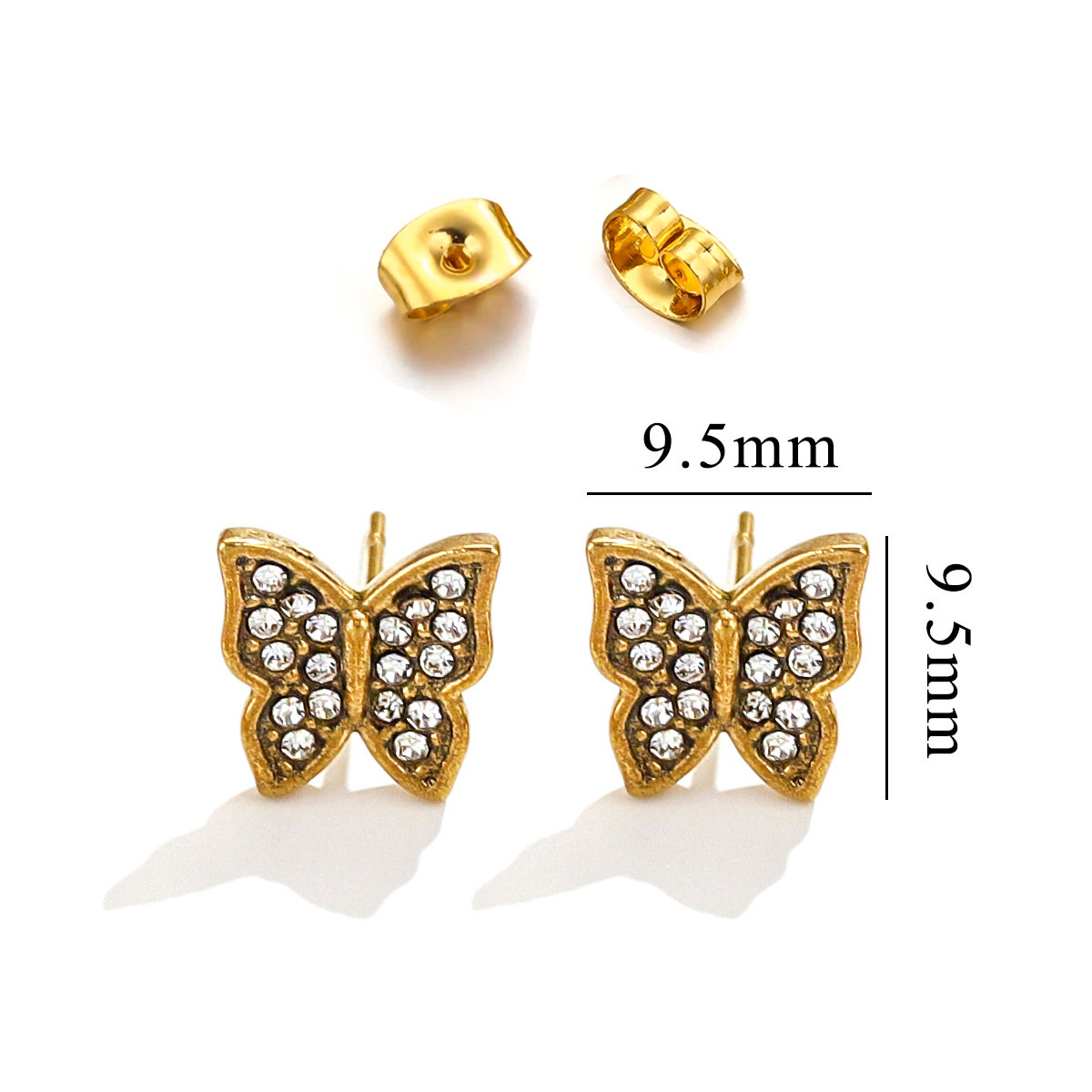 Acero inoxidable Moda europea y americana Personalidad Pendientes retro desgastados Luna Estrella Amor Rayo Pendientes de diamantes Acero de titanio