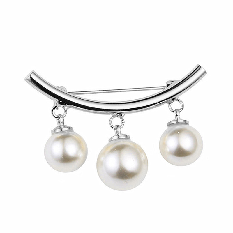 Broche de perlas elegante falda con cuello en V anti-exposición ramillete pin ropa fija accesorios de mujer PIN de cuello cardigan PIN