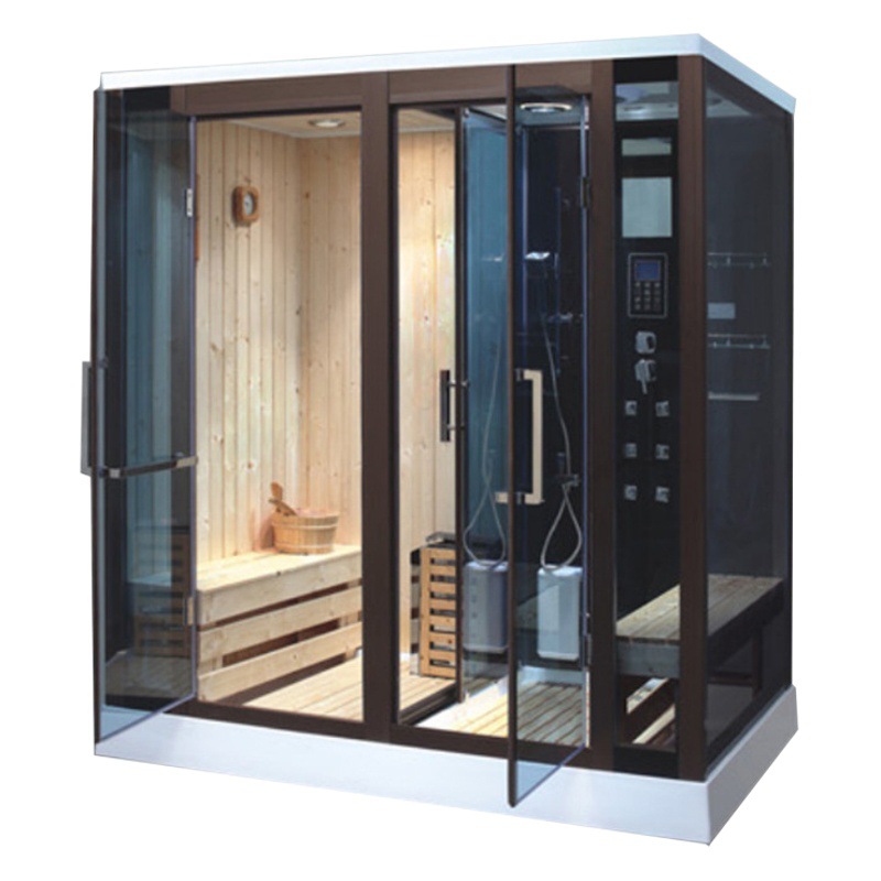 Foshan fábrica de vapor seco y húmedo sala de ducha integrada de vapor multifuncional de aleación de aluminio acrílico seco y húmedo sauna de vapor