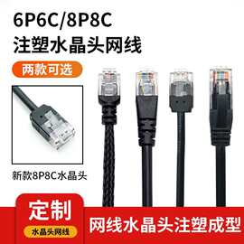 定制注塑RJ45水晶头网线防水连接器6P6C/8P8C接线端子线缆连接线