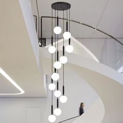 北欧後現代シャンデリアレストラン客間長シャンデリア別荘ホテルホール高層回転階段ランプ