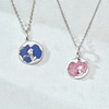 Genuine enamel for St. Valentine's Day, necklace for beloved, 925 sample silver, Chanel style, fox, raccoon