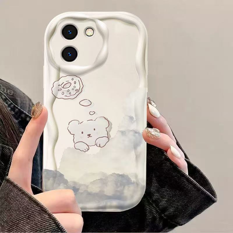 Cloud Bear para iPhone 16pro funda para teléfono móvil Apple 15/14pro dibujos animados 13promax nuevo 12x
