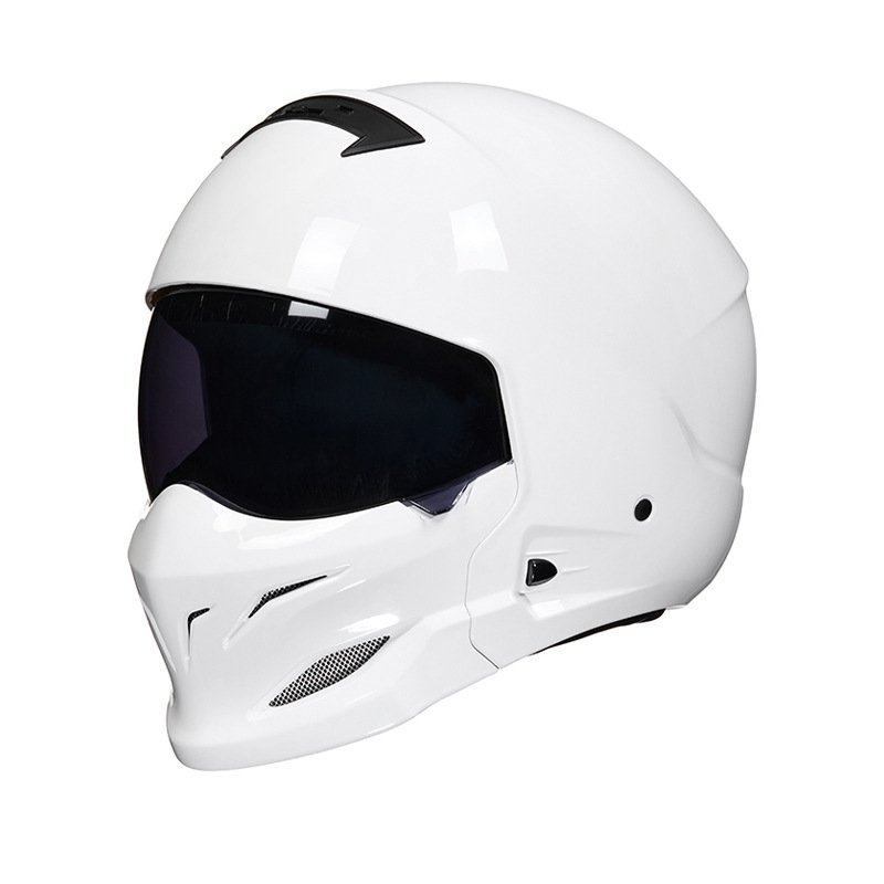 Certificación 3C casco de motocicleta retro casco completo locomotora eléctrica hombre y mujer invierno cuatro estaciones casco escorpión combinación de medio casco
