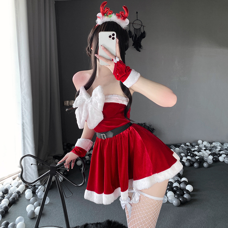 Elk Christmas costume women's sexy cos costume New Year battle gown sweet online celebrity Halloween costume suit S9