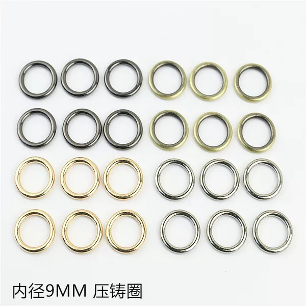 Bag Hardware Accessories Die-Cast Ring Seamless Ring Connecting Buckle Seamless Circle Ring Inner Diameter 9mm