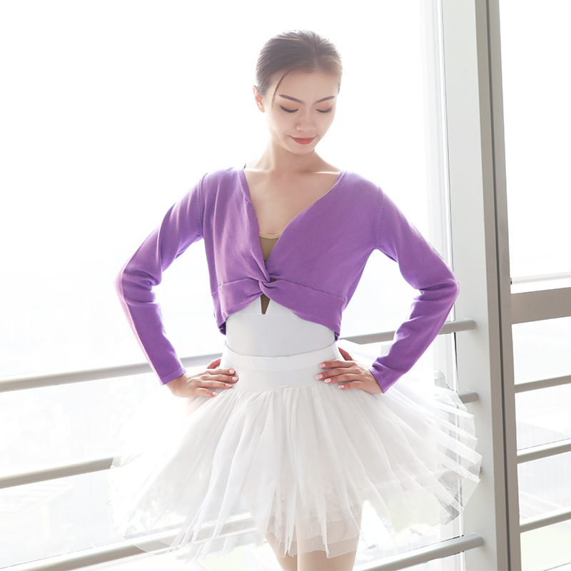Ropa de práctica de baile suéter de mujer Ropa de baile de cuerpo adulto Ropa de baile de ballet chaqueta de manga larga caliente superior Otoño e Invierno