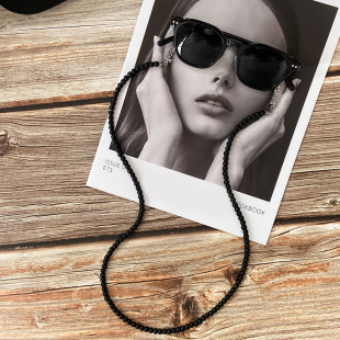 New imitation black agate glasses chain for women European and American niche design high-end fashion cool style neck sunglasses rope