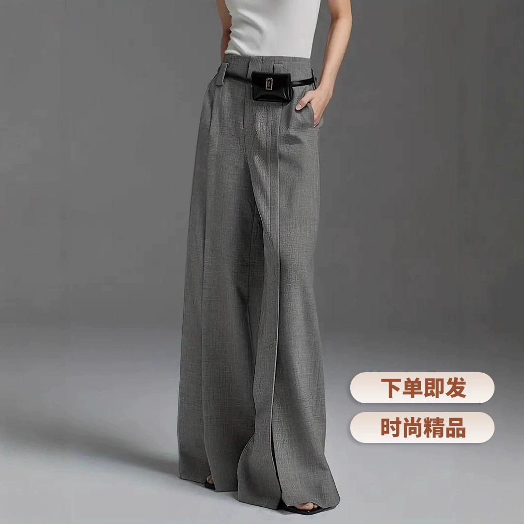 Брюки-кюлоты женские с высокой талией и разрезом, от европейского и американского производителя, для трансграничной торговли, для Amazon и независимых интернет-магазинов.