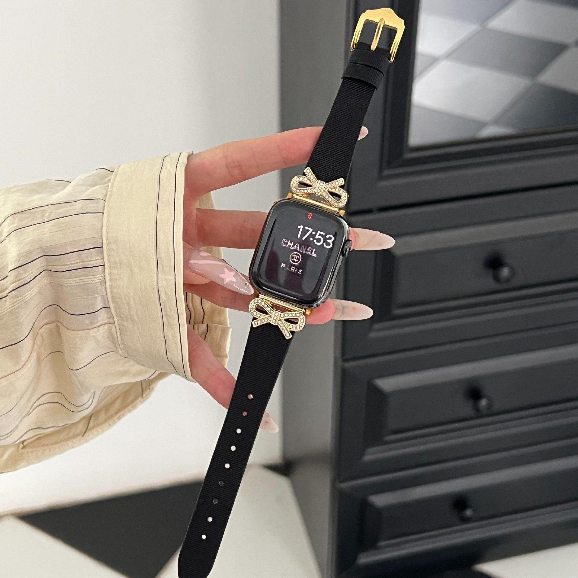 Adecuado para Apple Watch Correa applewatch678 de las mujeres se reloj Correa S8 nuevo avanzado metal cuero