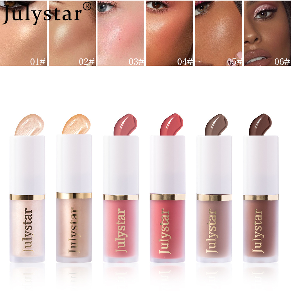 Julystar Facial Blush, Long-lasting Pearlescent Lip Brightening, Natural Highlight Contouring Liquid Set Wholesale undefined