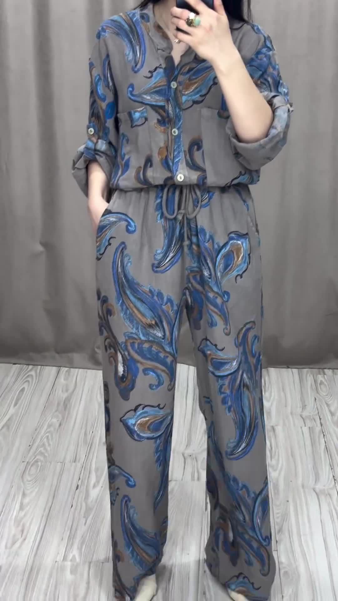 Women's Pant Set Forest Style Leisure Suit Comfortable Two Piece_voghion.com