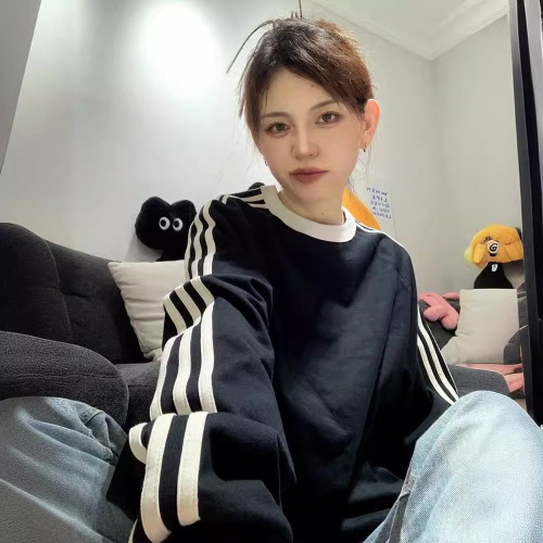 Champion Brand Triple Stripe Embossed Print Hoodie Couple Style Versatile Casual Instagram T-Shirt New Men Women Style - Custom Printing Available