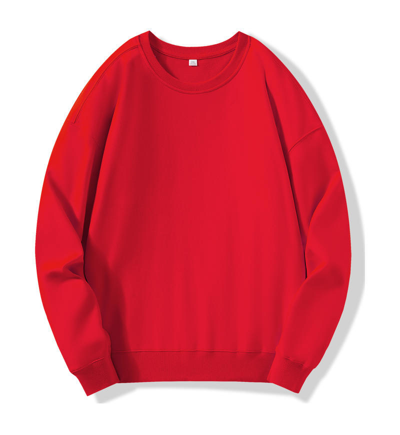 Camiseta de cuello redondo de algodón personalizada impresión LOGO manga larga pesada oversize suelta impresión de camisa cultural de tendencia nacional