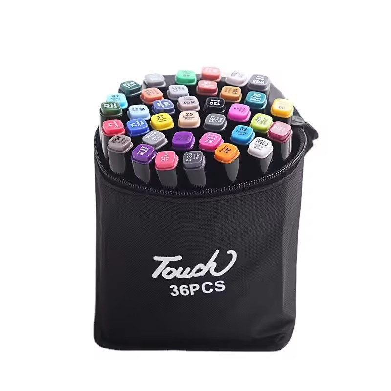 Marcador de dos cabezas para arte, color impenetrable, impermeable y no se desvanece, pincel para estudiantes, bolígrafo de color aceitoso para estudiantes de escuela primaria