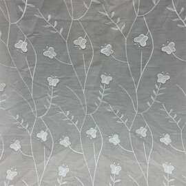 蝴蝶立体绣花 春夏款浮雕肌理9088棉布 连衣裙衬衫服装设计师面料
