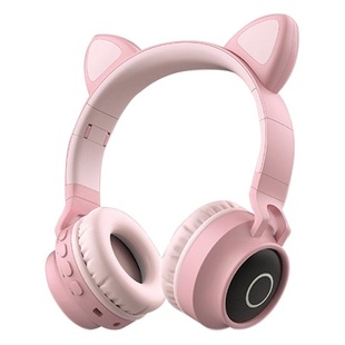 Cross-border Explosions Cat Ear Internet Celebrant Luminous Bluetooth Headset Headset Mobile Phone Wireless Foldable Card Headset