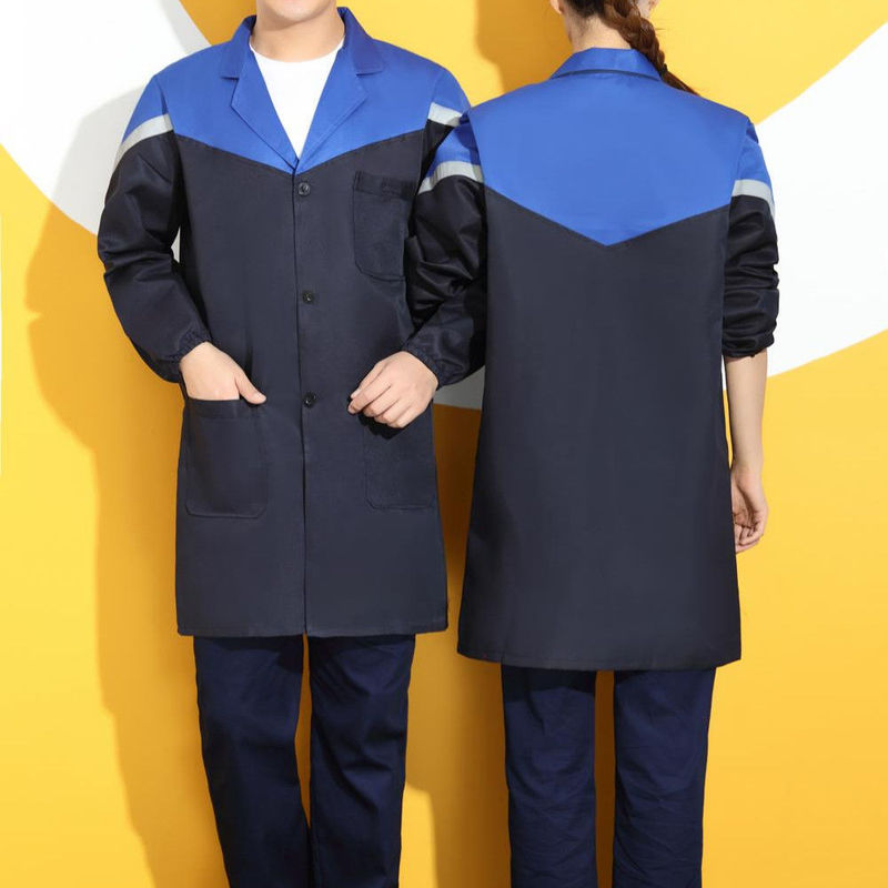 蓝大褂男女四季加厚长袖款搬运仓库工厂耐脏耐磨罩衣劳保可订印字|undefined