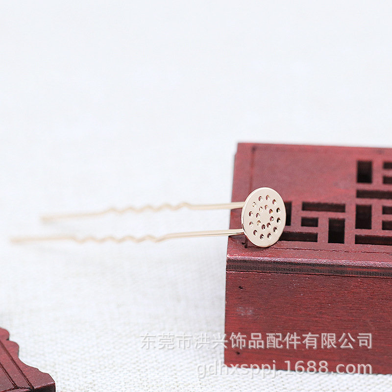 Kowloon DIY Accessories Hair Accessories Hairpin Materials Wholesale Copper Cast Copper Disc Hair A005