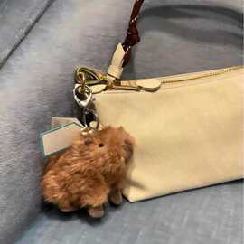 水豚毛绒挂件公仔钥匙扣包包配饰软萌挂件批发