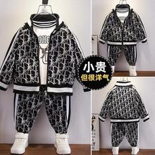 男童春秋套装2023新款儿童帅气拉链两件套男孩洋气外贸童装批发