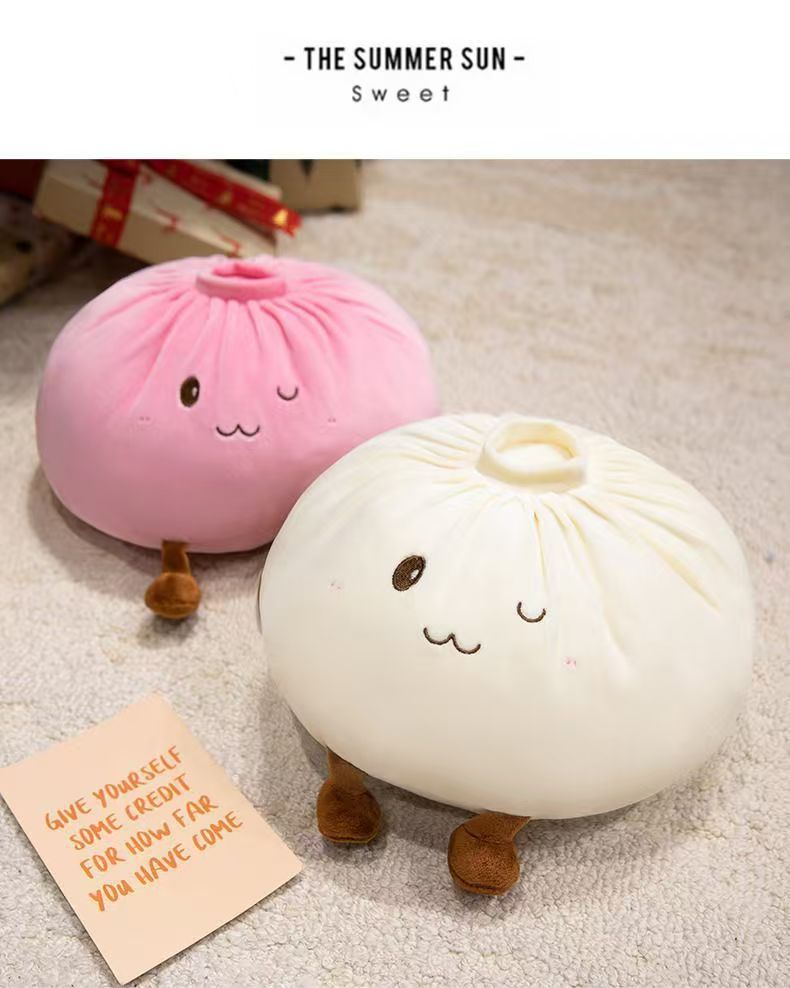 Creative Soft Bun-Shaped Plush Toy Pillow, Large Bun Doll, Home Lazy Pillow Cushion