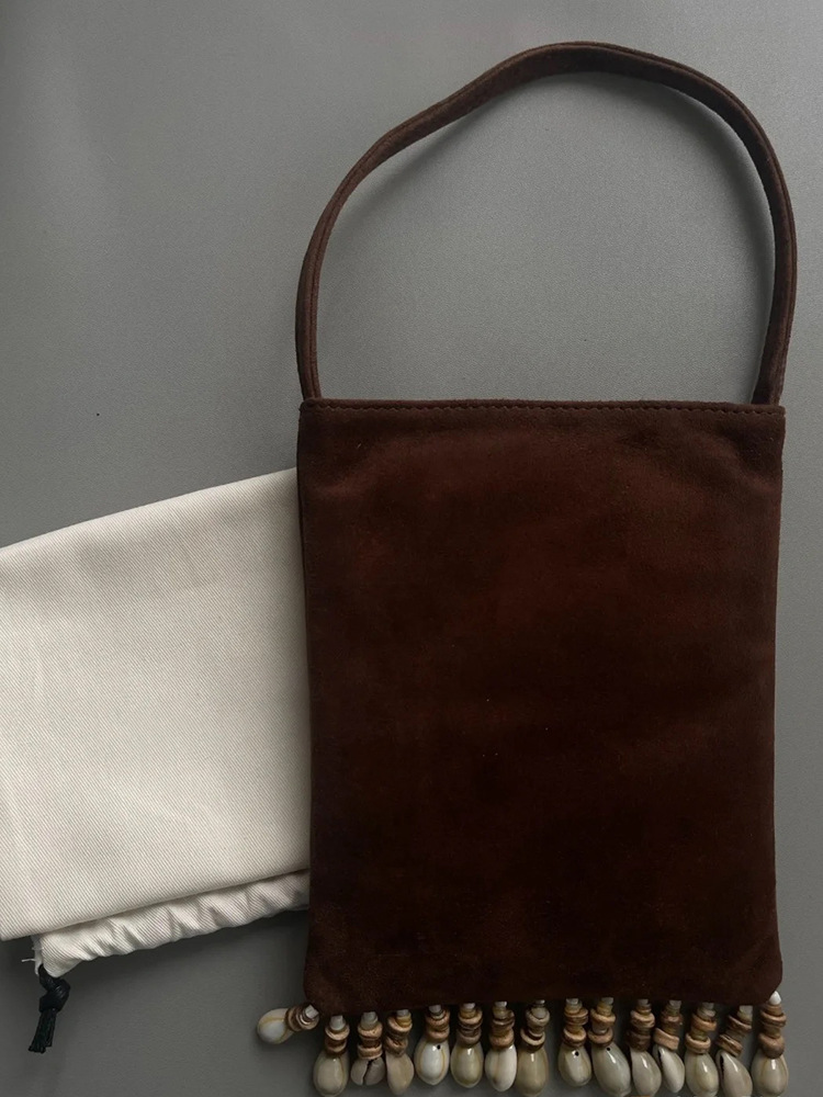 Sac à main en cuir de vachette véritable mat avec perles pour femme, nouvelle collection automne/hiver 2024_voghion.com