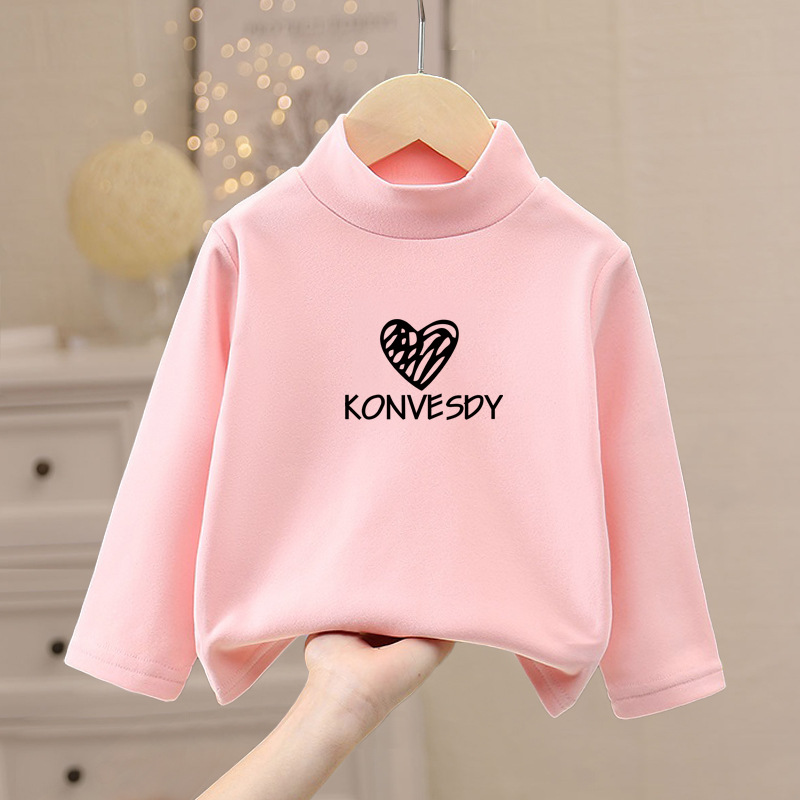 Otoño e Invierno Niños y Niñas Ropa de Otoño de una sola pieza superior medio y pequeños niños de cuello alto 3-10 años de edad los niños de terciopelo ropa interior térmica base image 7